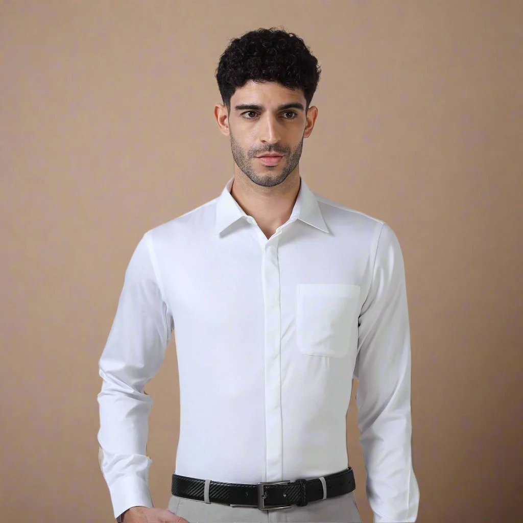 Bennet White Shirt With Concealed Placket - Image 9