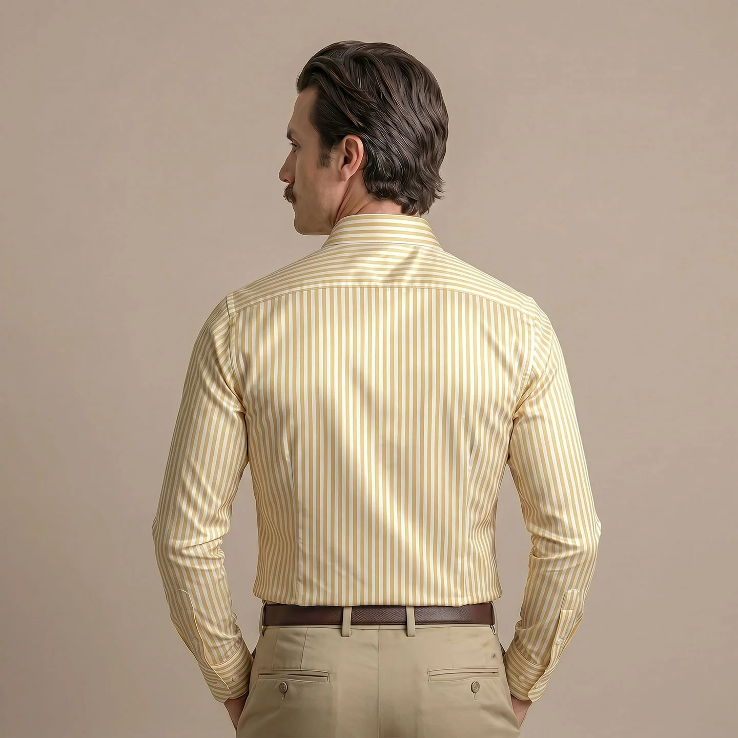 Boardroom Bengal Stripes Shirt In Buttercup - Image 5