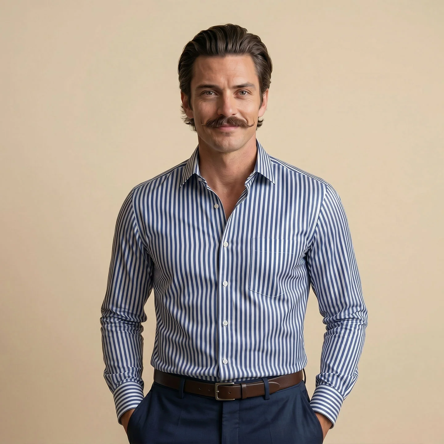 Boardroom Bengal Stripes Shirt In Indigo - Image 4