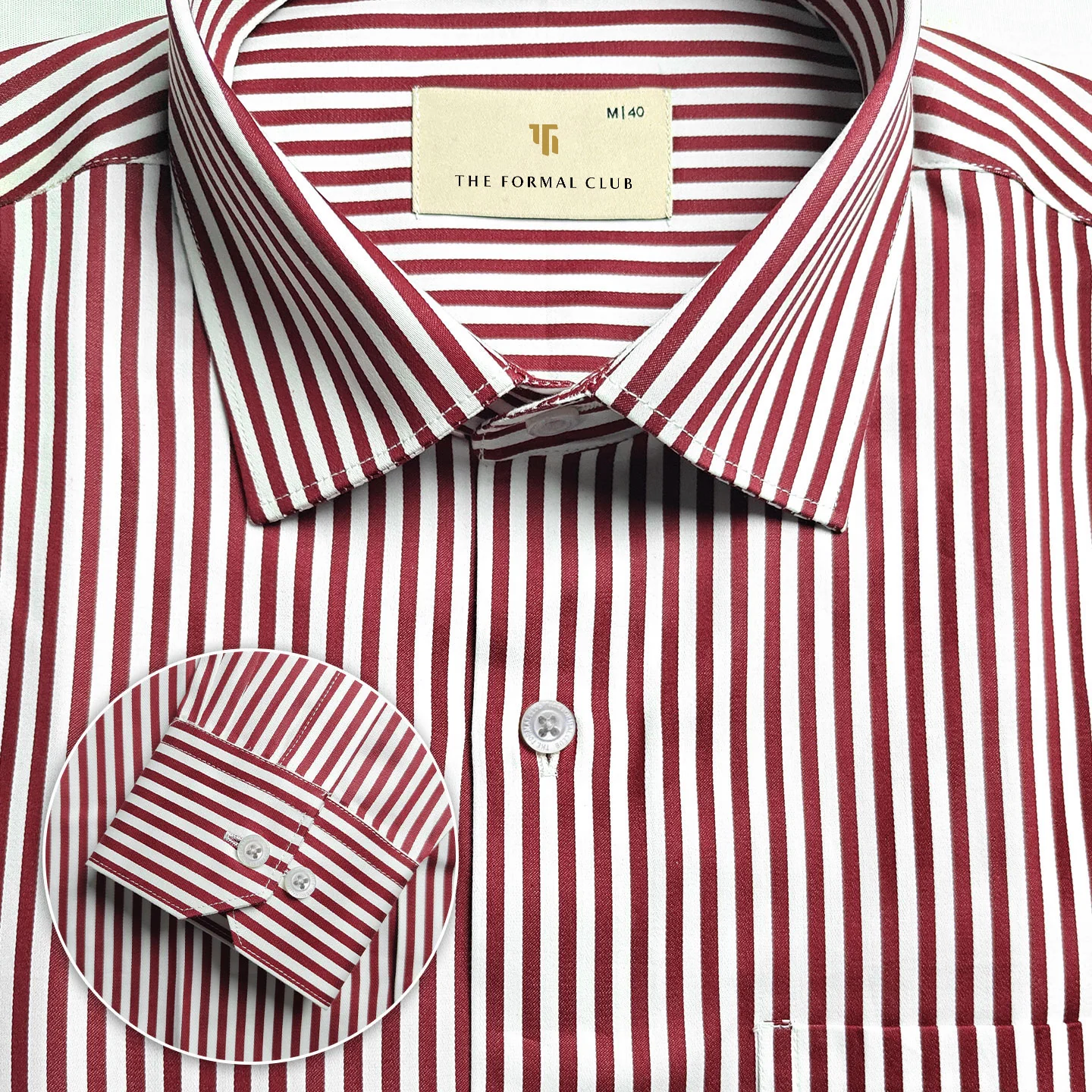 Boardroom Bengal Stripes Shirt In Ruby - Image 6