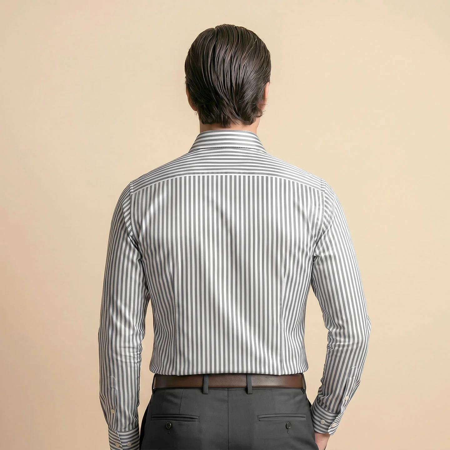 Boardroom Bengal Stripes Shirt In Space Grey - Image 5