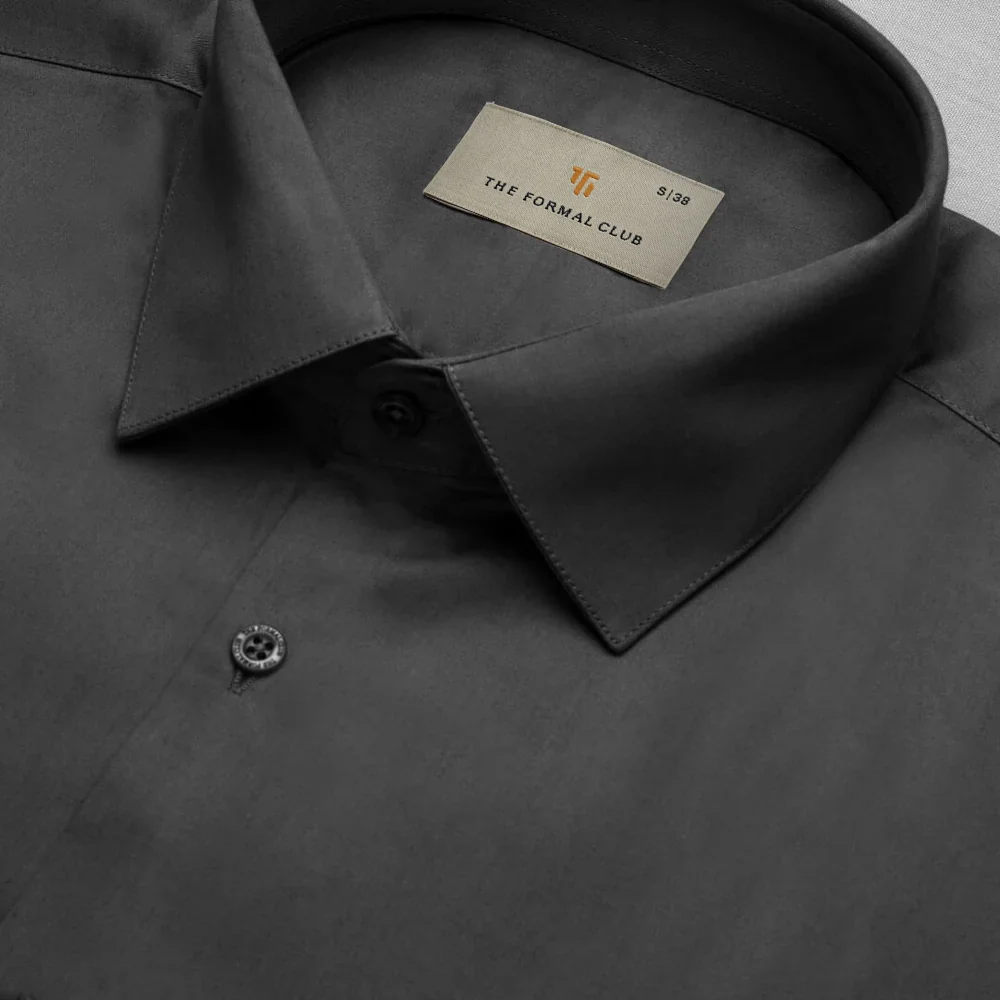 Cambridge Giza Cotton Shirt In Gun Metal - Image 3