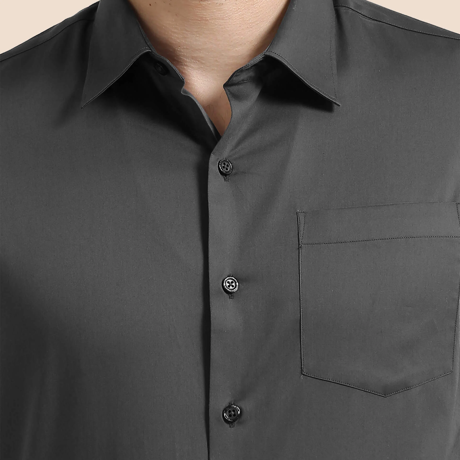 Cambridge Giza Cotton Shirt In Gun Metal - Image 6