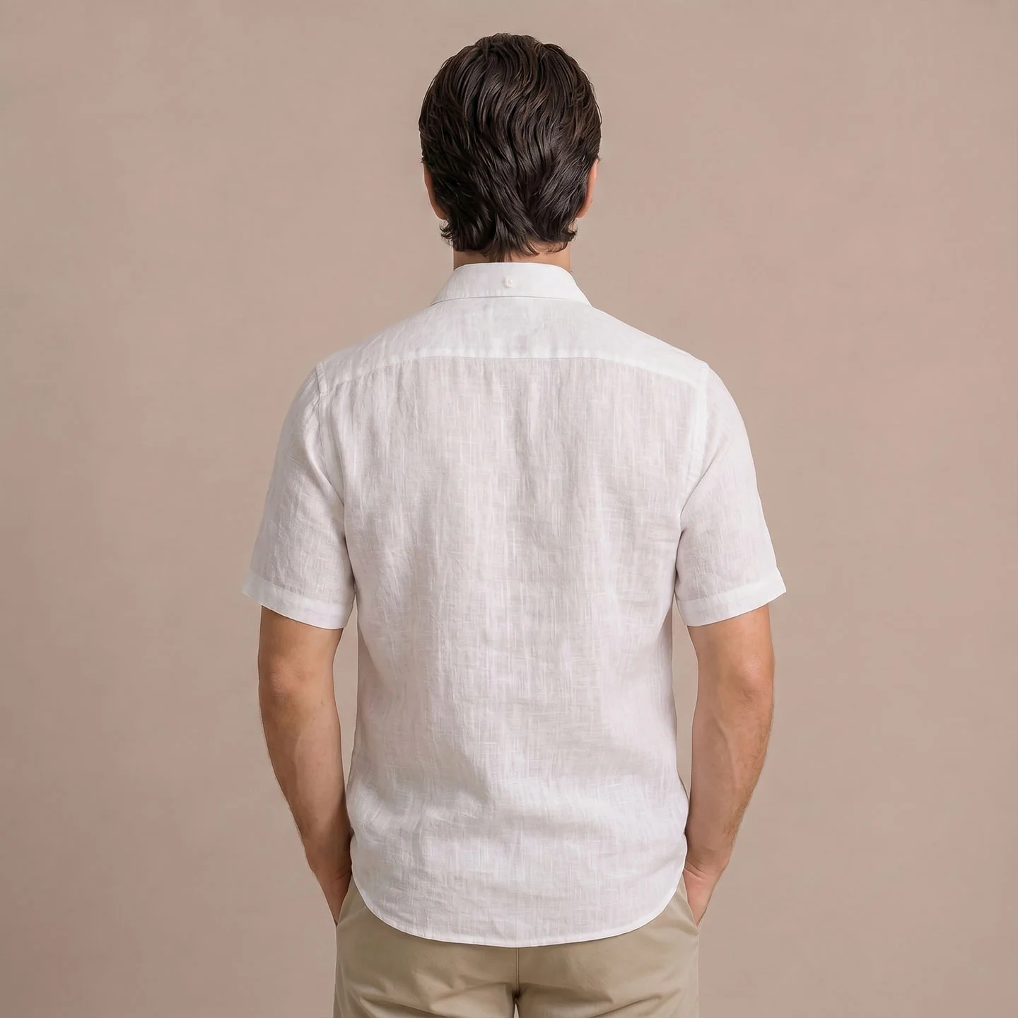 Cedar Pure Linen Half Sleeves Shirt In Snowflake - Image 4