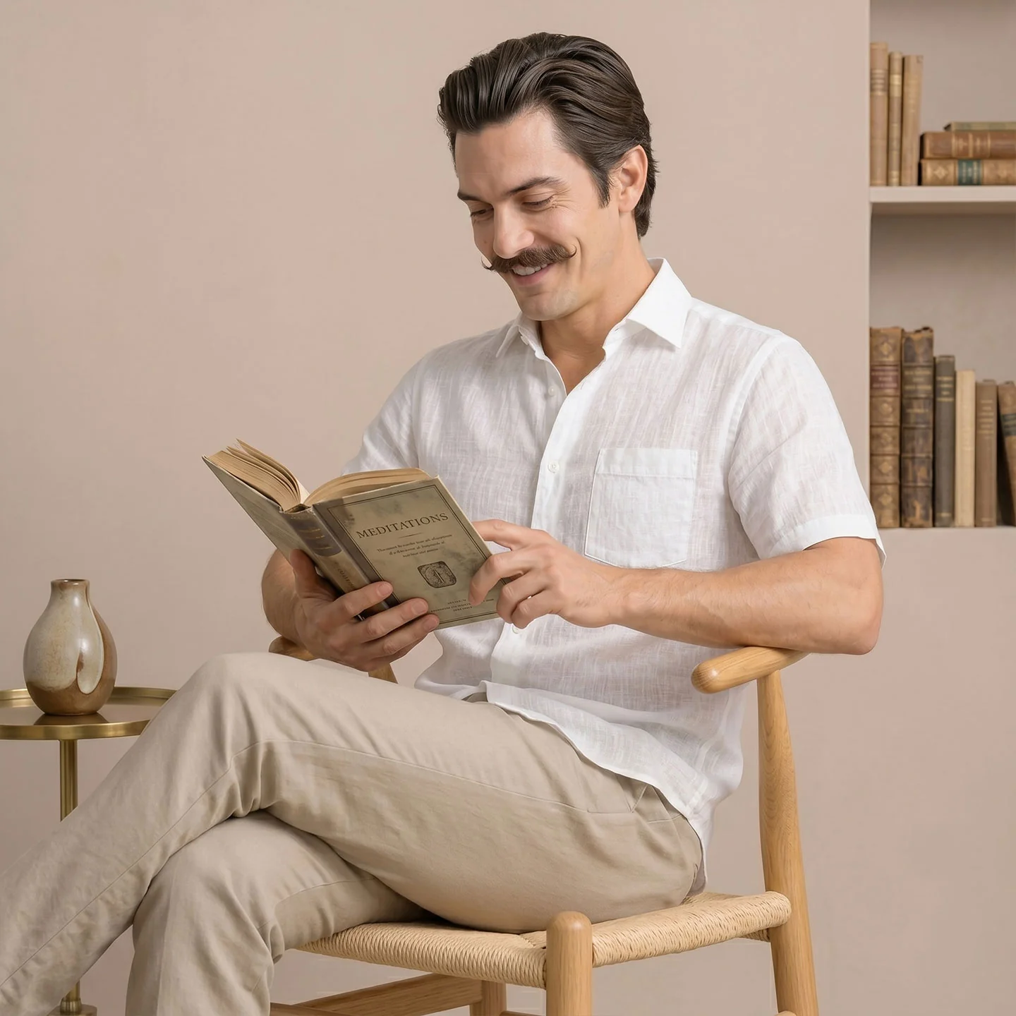 Cedar Pure Linen Half Sleeves Shirt In Snowflake - Image 7