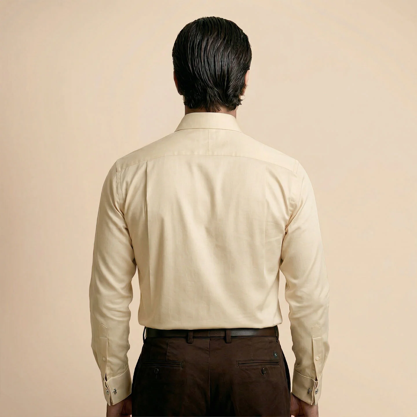 French Cuff Giza Cotton Shirt In Lemon Frost - Image 6
