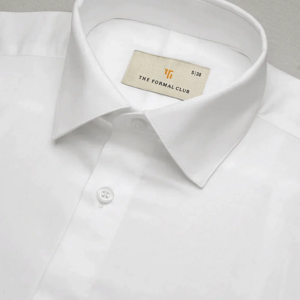 French Cuff Giza Cotton Shirt In Snow - Image 4