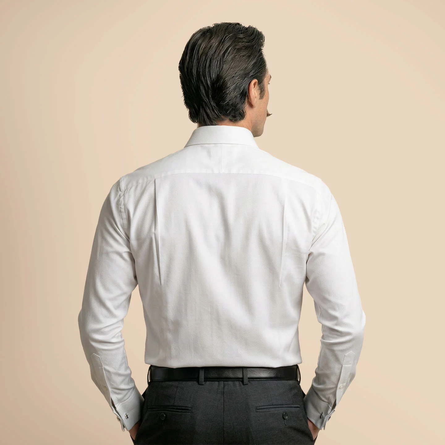 French Cuff Giza Cotton Shirt In Snow - Image 6
