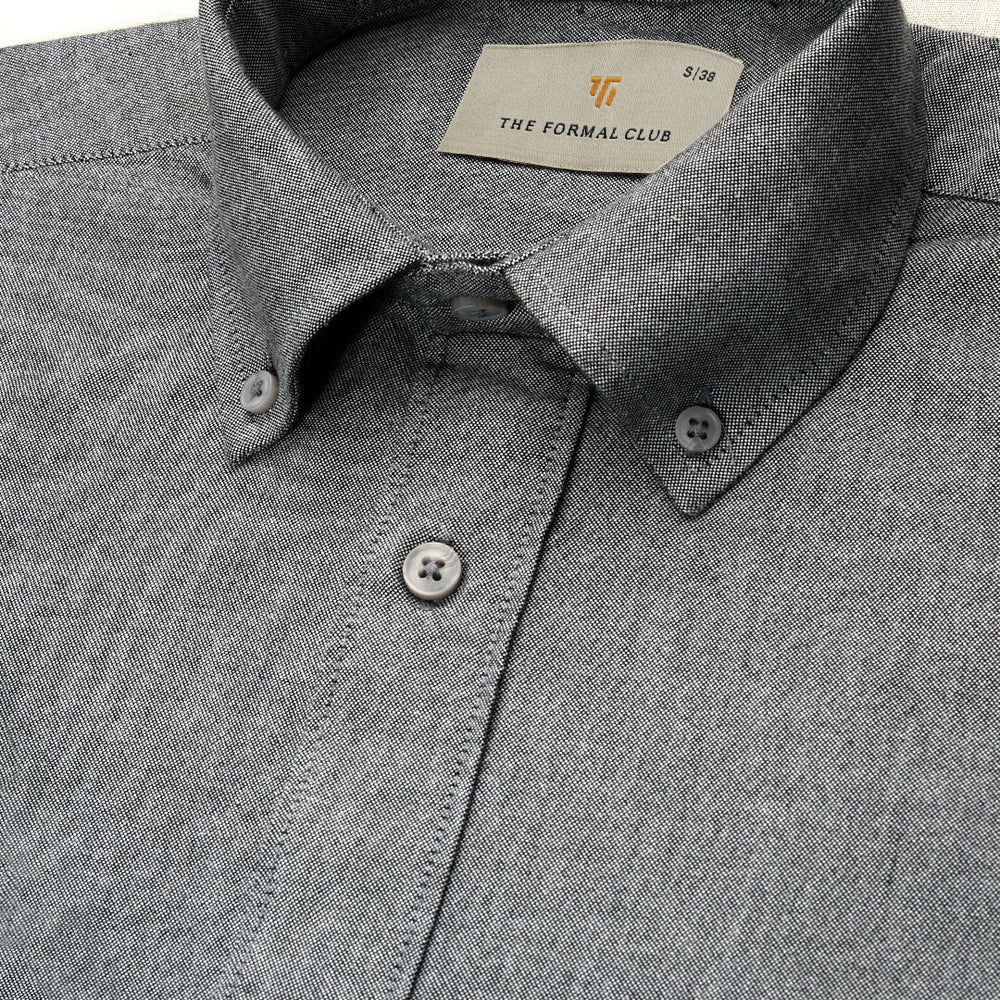 Regal Oxford Solid shirt in Ash Grey - Image 8