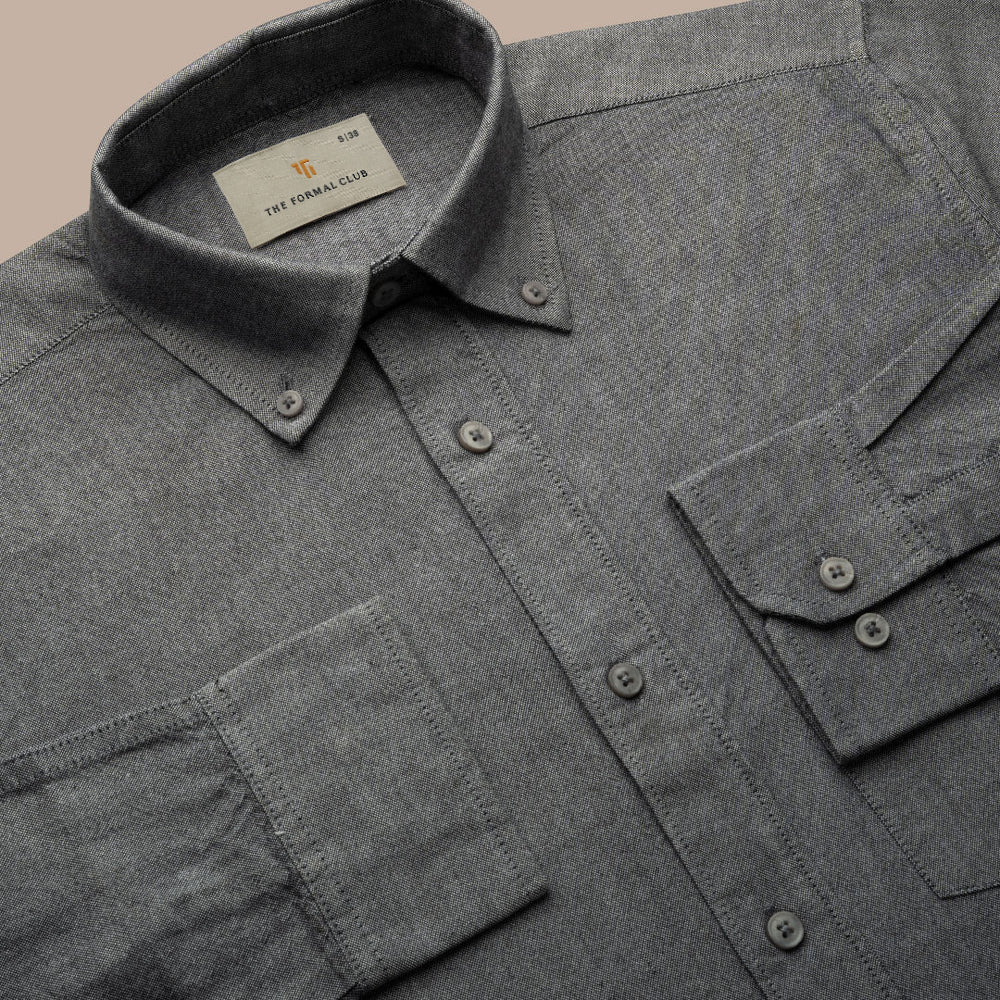 Regal Oxford Solid shirt in Ash Grey - Image 9