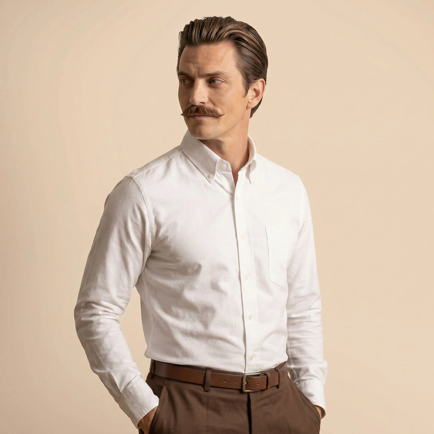 Regal Oxford Solid shirt in Cloud White - Image 3