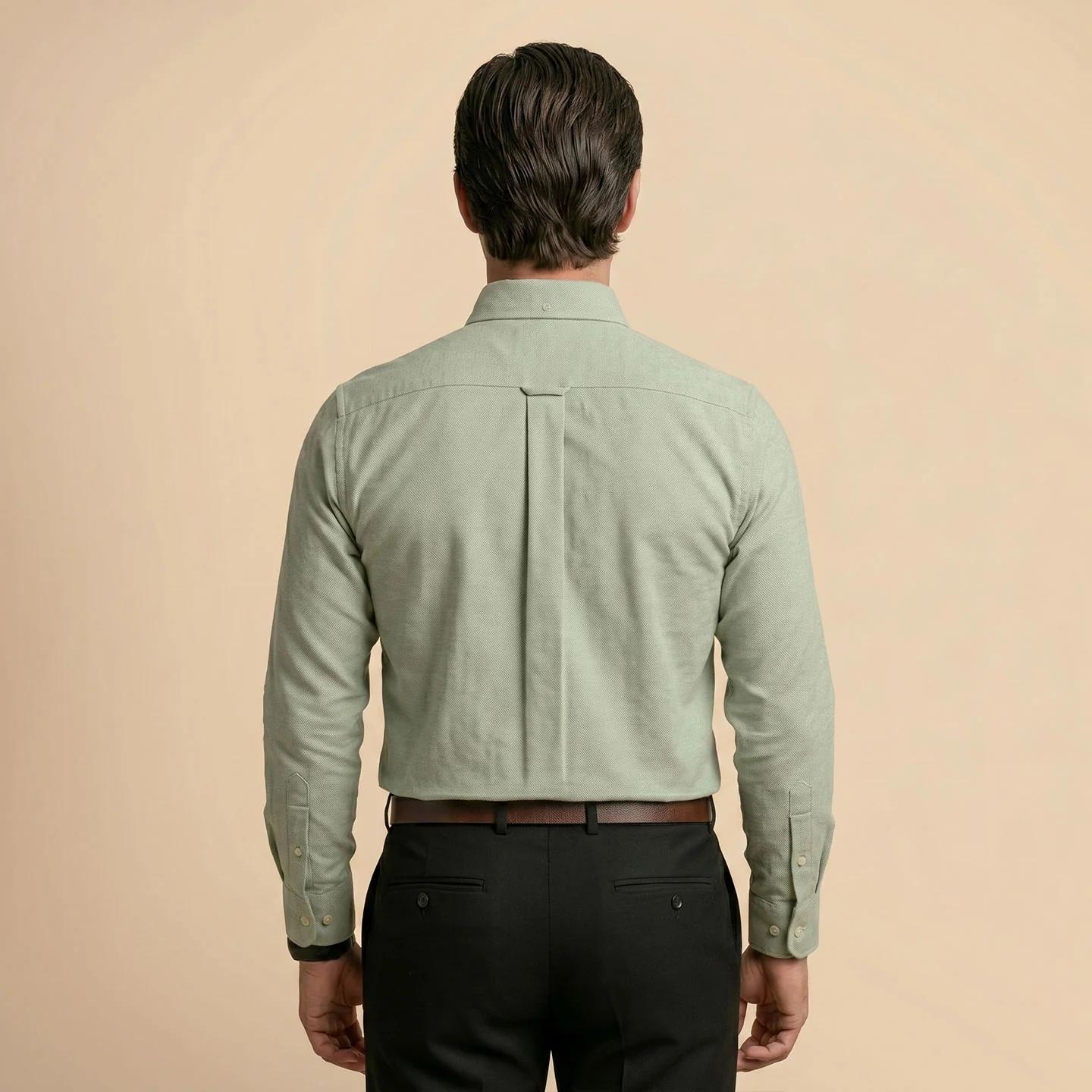 Regal Oxford Solid Shirt In Sage Green - Image 4