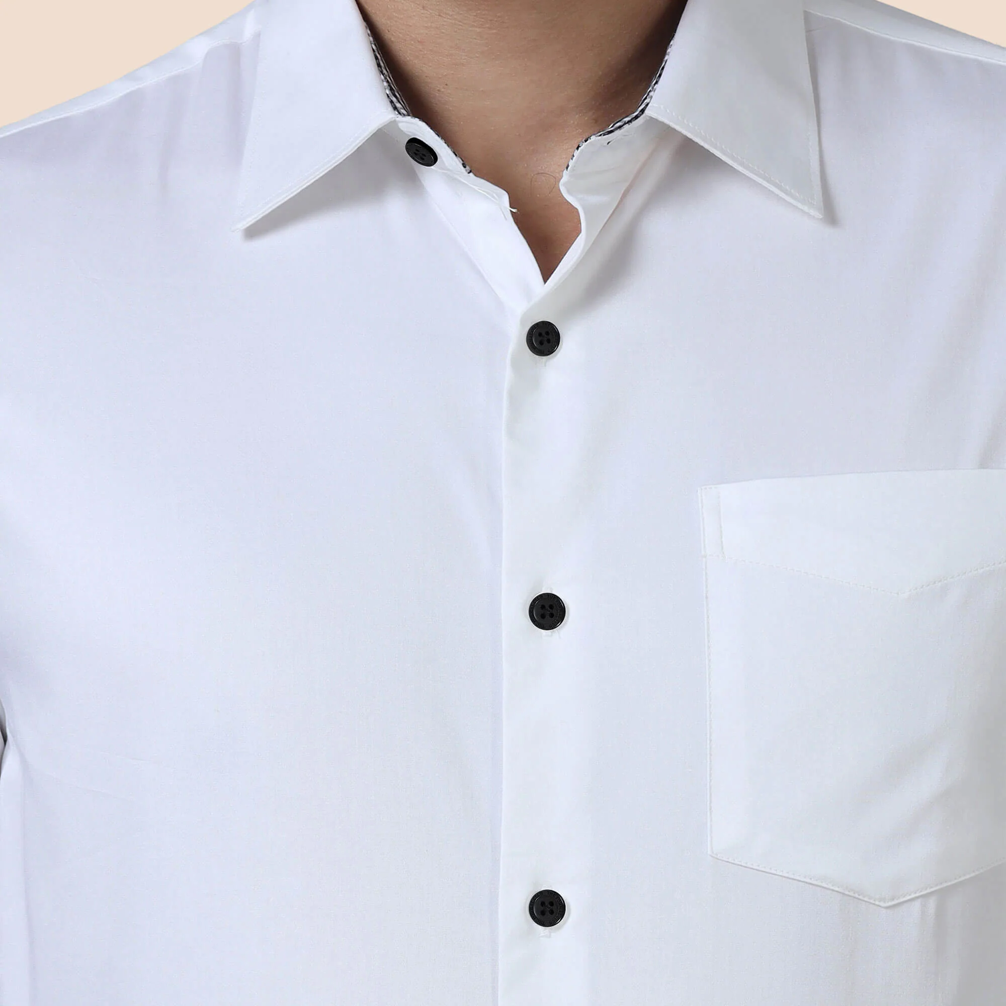 Vintage White Shirt With Black Buttons - Image 4